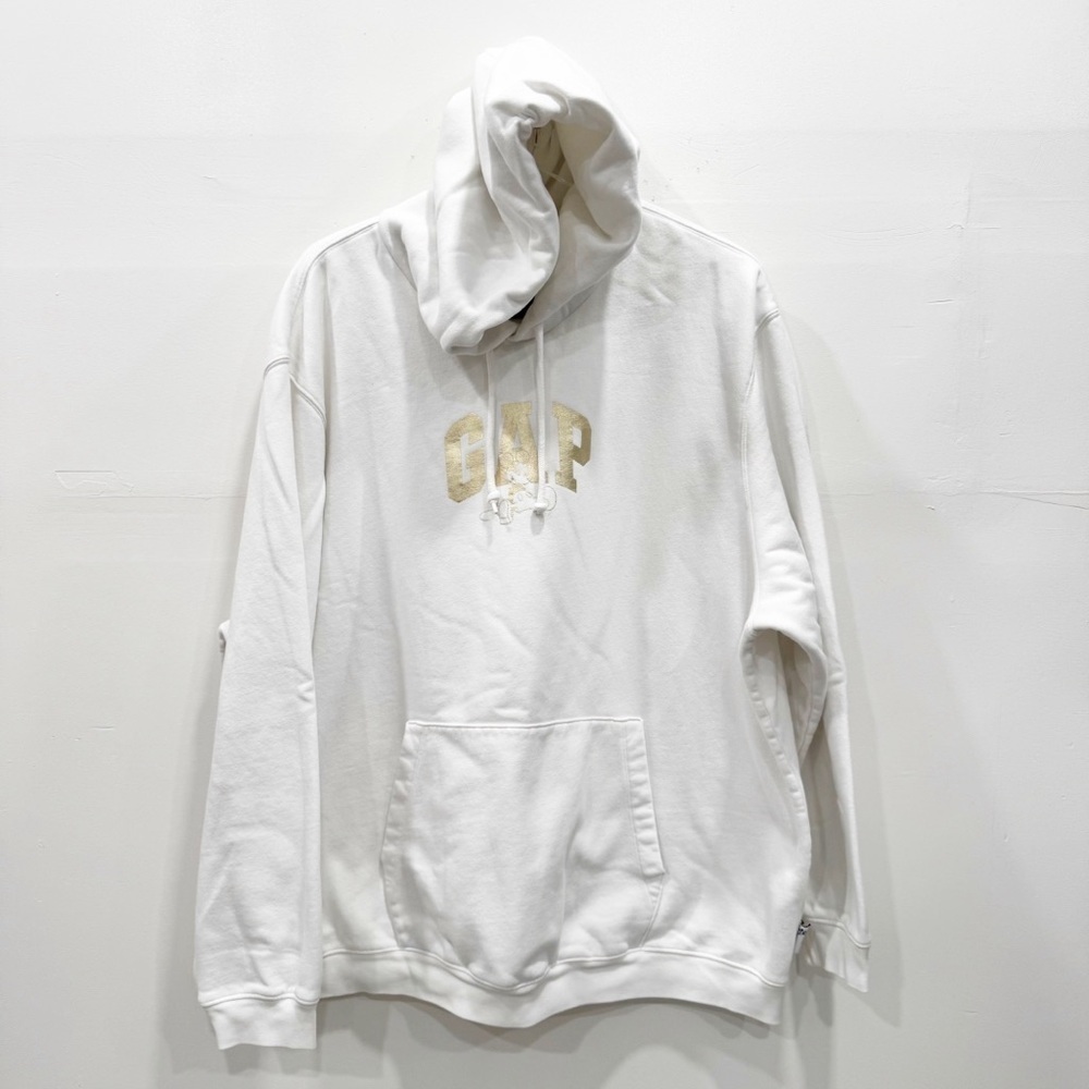 Gap x Disney Logo Fleece Hoodie Sweatshirt New Off White Mickey Size XXL